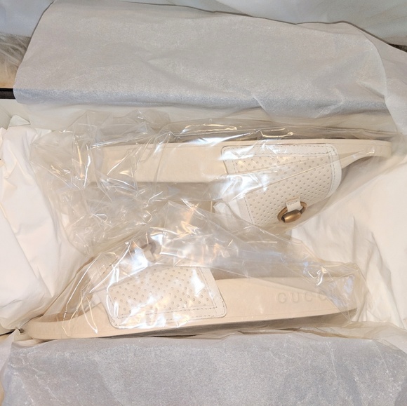 NEW AUTHENTIC GUCCI WOMENS HORSEBIT LEATHER SLIDES - Picture 3 of 5